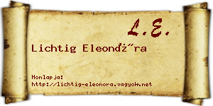 Lichtig Eleonóra névjegykártya
