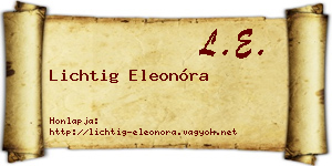Lichtig Eleonóra névjegykártya